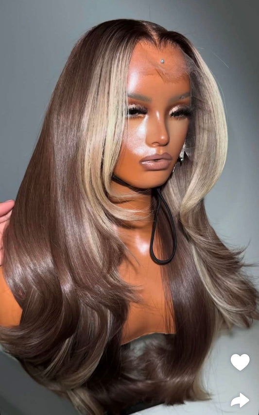 Perruque brésiliens brun/blond